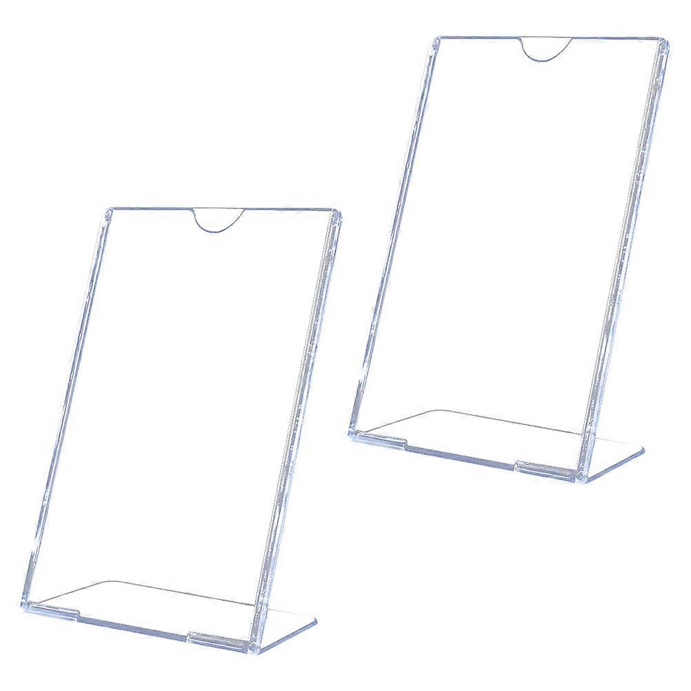 L Shape Display Stand 2Pcs Slanted Sign Holders For Business Advertising Transparent Acrylic Information Display 16.00X11.50X5.00CM
