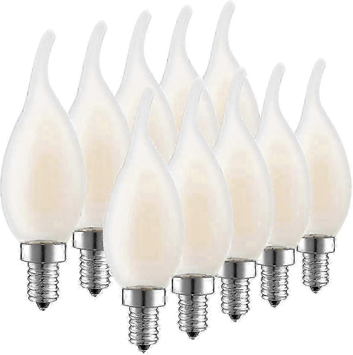 Dimmable E14 LED Filament Bulbs, 10-Pack, 4W=40W, Flame Design