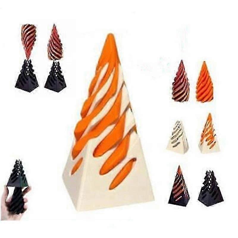 3D Impossible Pyramid Passthrough Sculpture - Orange