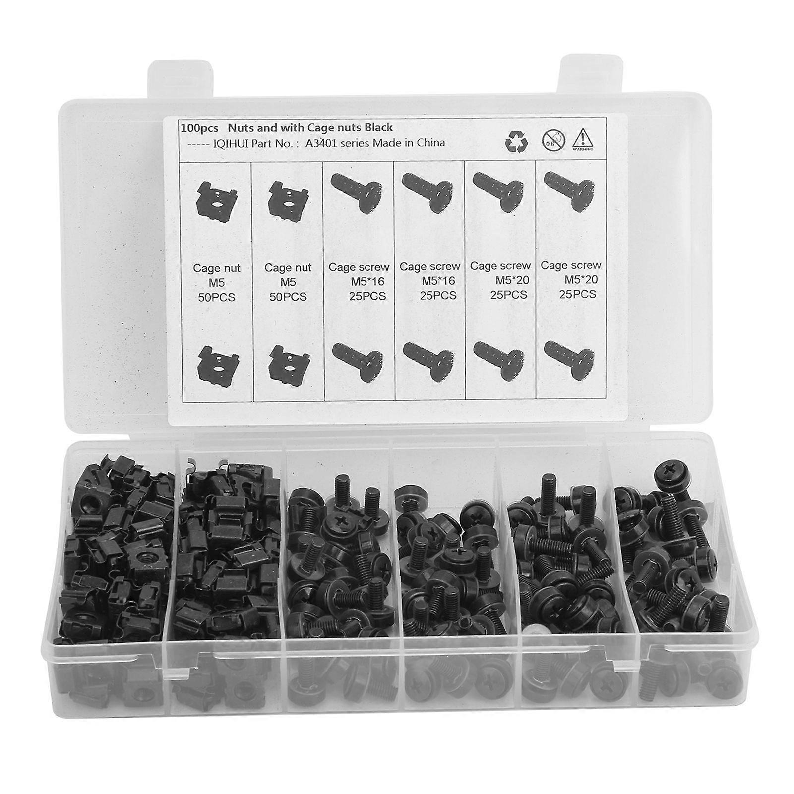 M5 cage nuts and screws kit for cabinets and vehicles