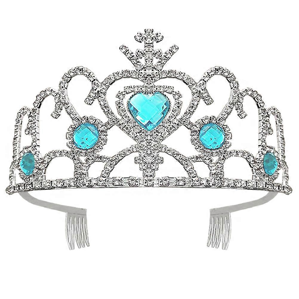 Durable Rhinestone Hair Crown for Kids with Blue Crystals Lightweight and Fade Resistant 6 Pieces