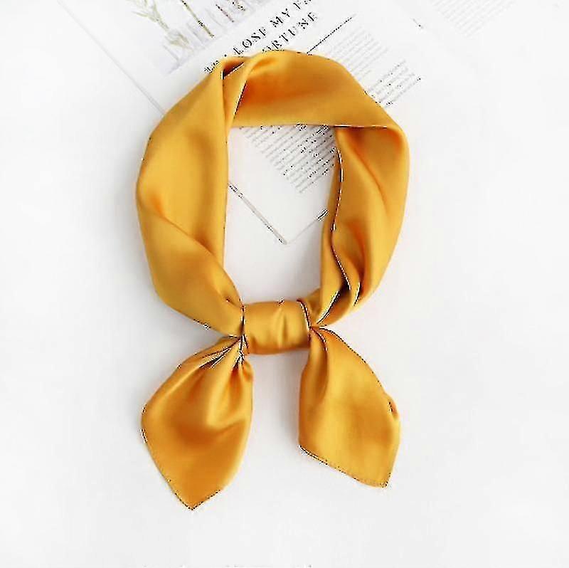 Women's Fashion Soft Large Satin Square Chiffon Polyester Scarf Set Head Neck Multiuse Solid Colors Available