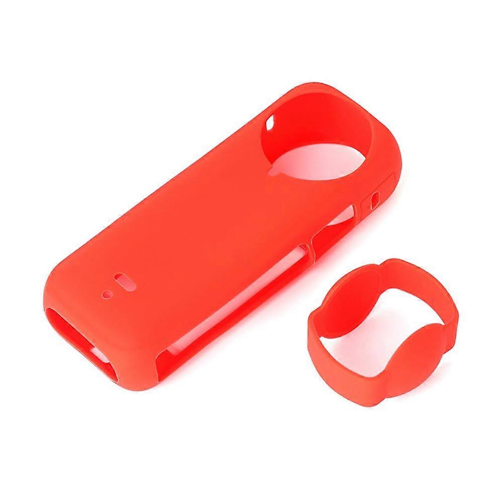 Compatible Silicone Case for Insta360 X4, AntiScratch Frame Guard (Red)