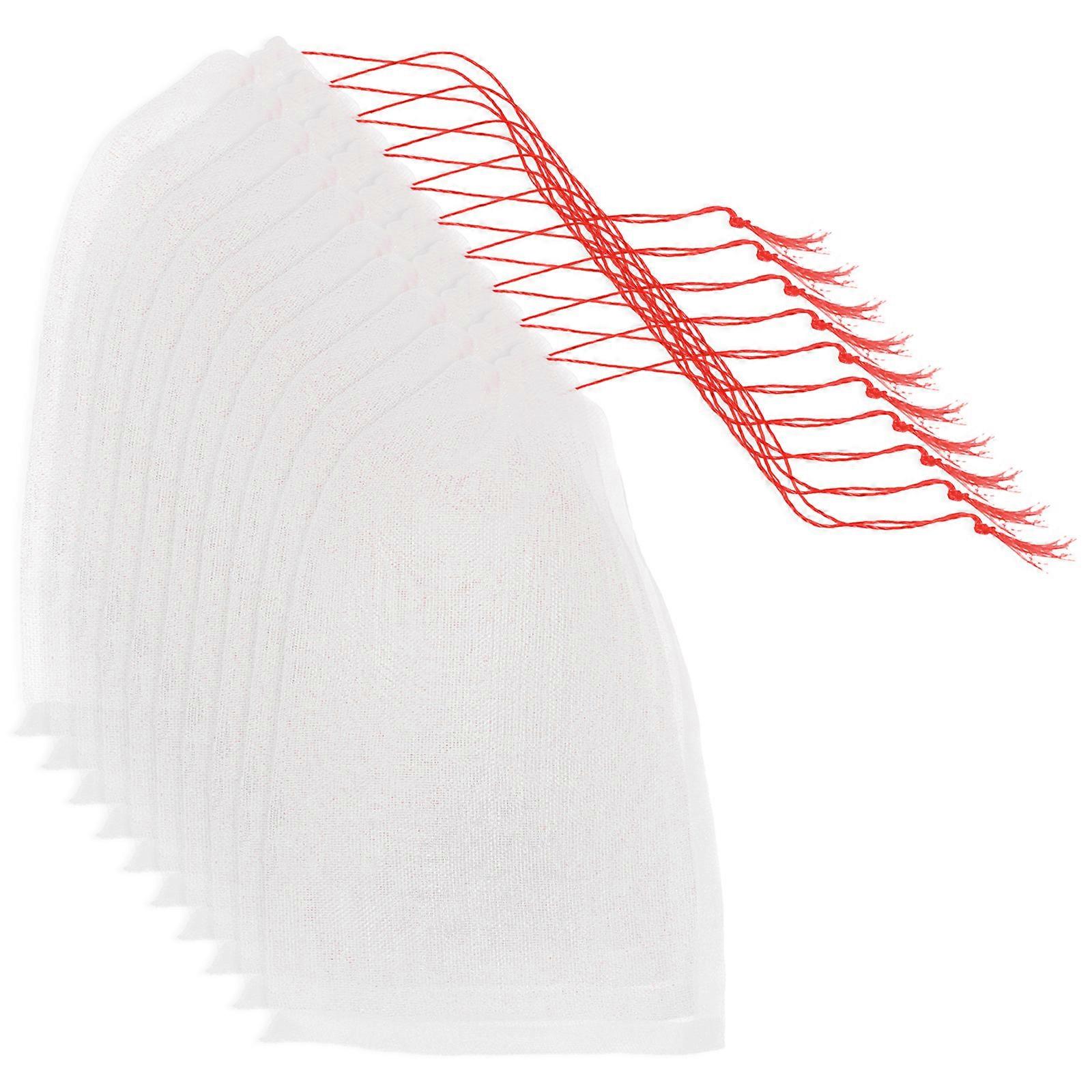 Durable White Nylon Drawstring Bags for Storage with Transparent Design 50Pcs