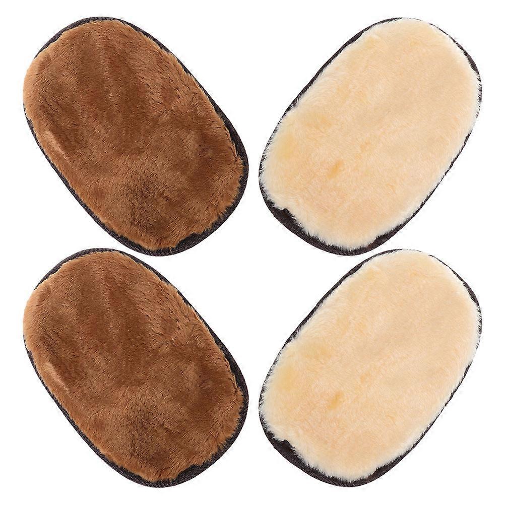 Shoe Polishing Gloves For Home Use And Travel - Ergonomic Design Soft Material Assorted Color 4Pcs