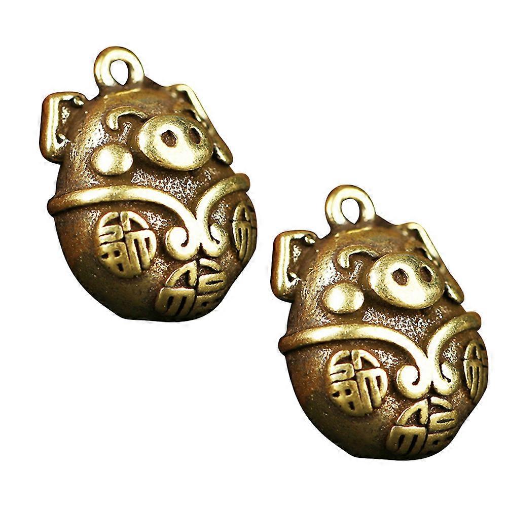 2Pcs Pig Key Chain Pendant Golden Animal Keychain Charm Ideal For School Bag Handbag And Gift Options