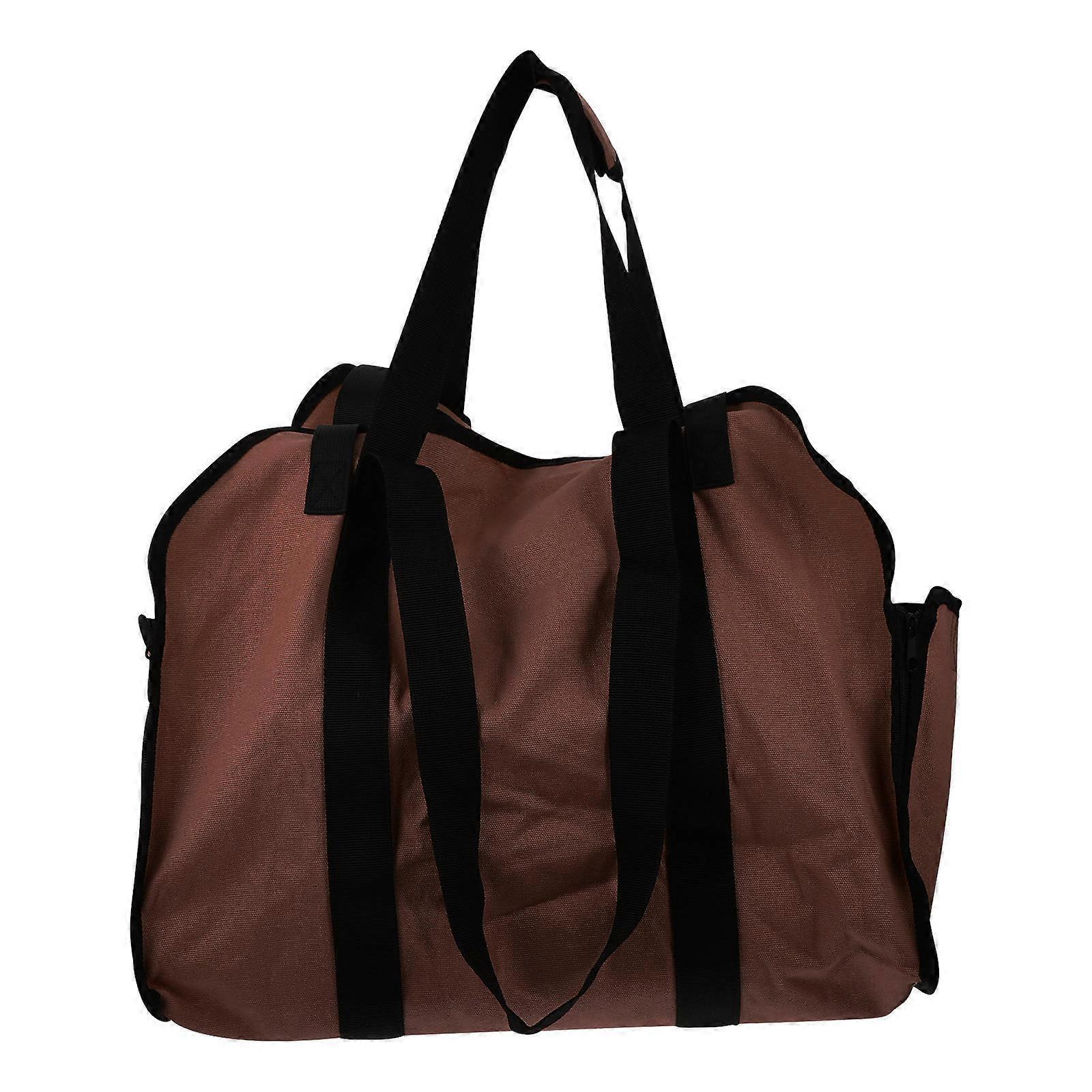 Collapsible Log Carrier Tote Bag Made Of Canvas For Wood Storage Use In Outdoor 1Pcs