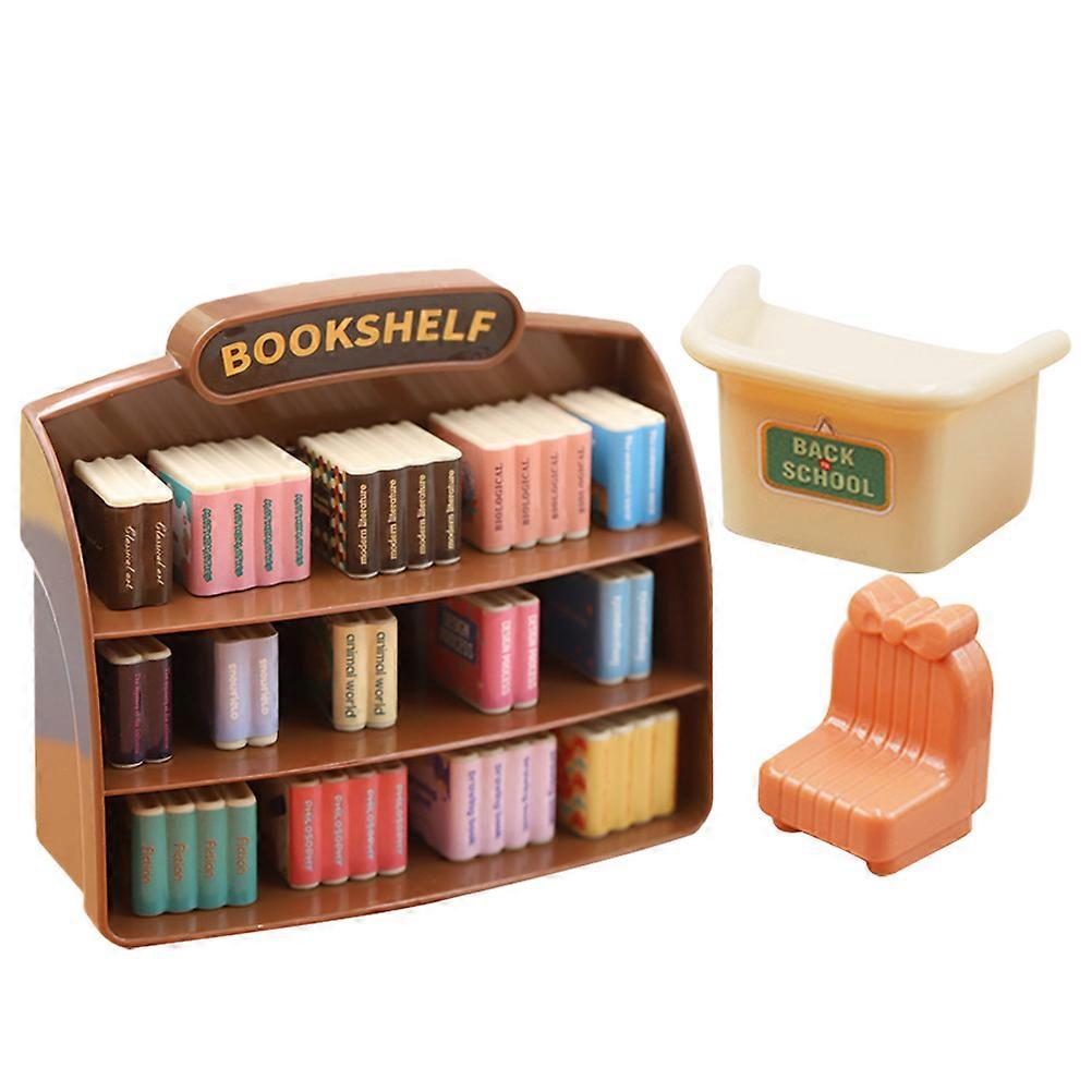 1 Set of Decorative Mini House Decoration Simulated Miniature Furniture Tiny Book Shelf Decoration