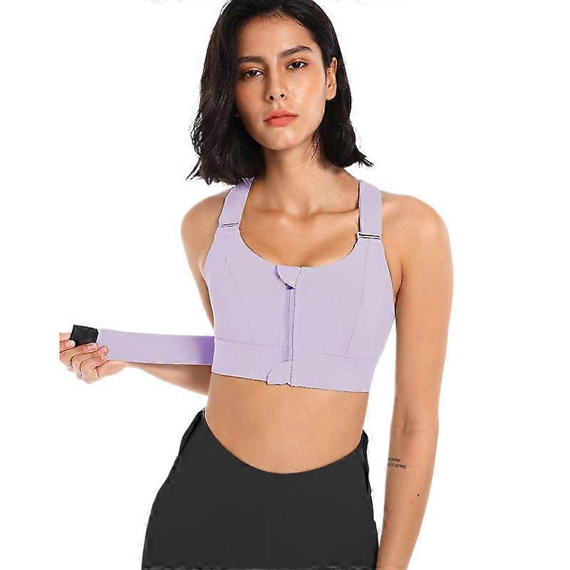 Plus size sports bra hook and loop adjustable anti shock high support one piece