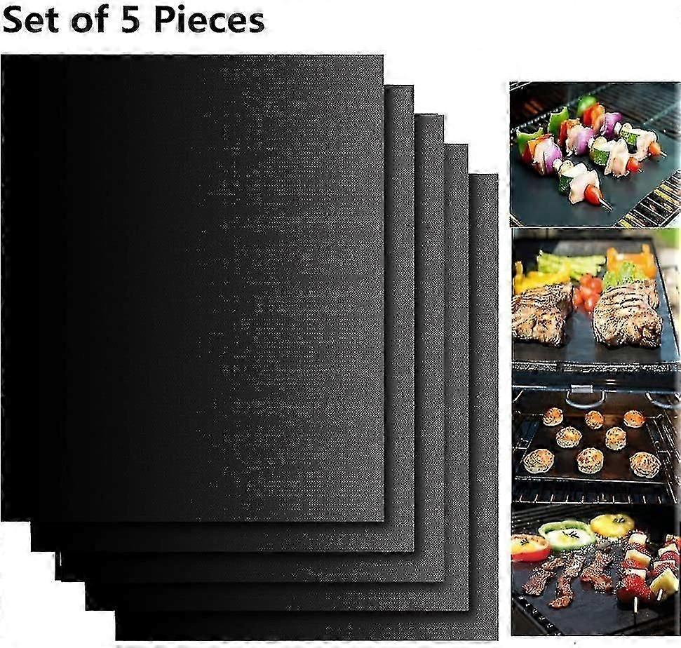 Set Of 5 Cooking Mats Bbq Mat Barbecue Plate Baking Sheet Gas Barbecue Oven Electric Choal Non-sti