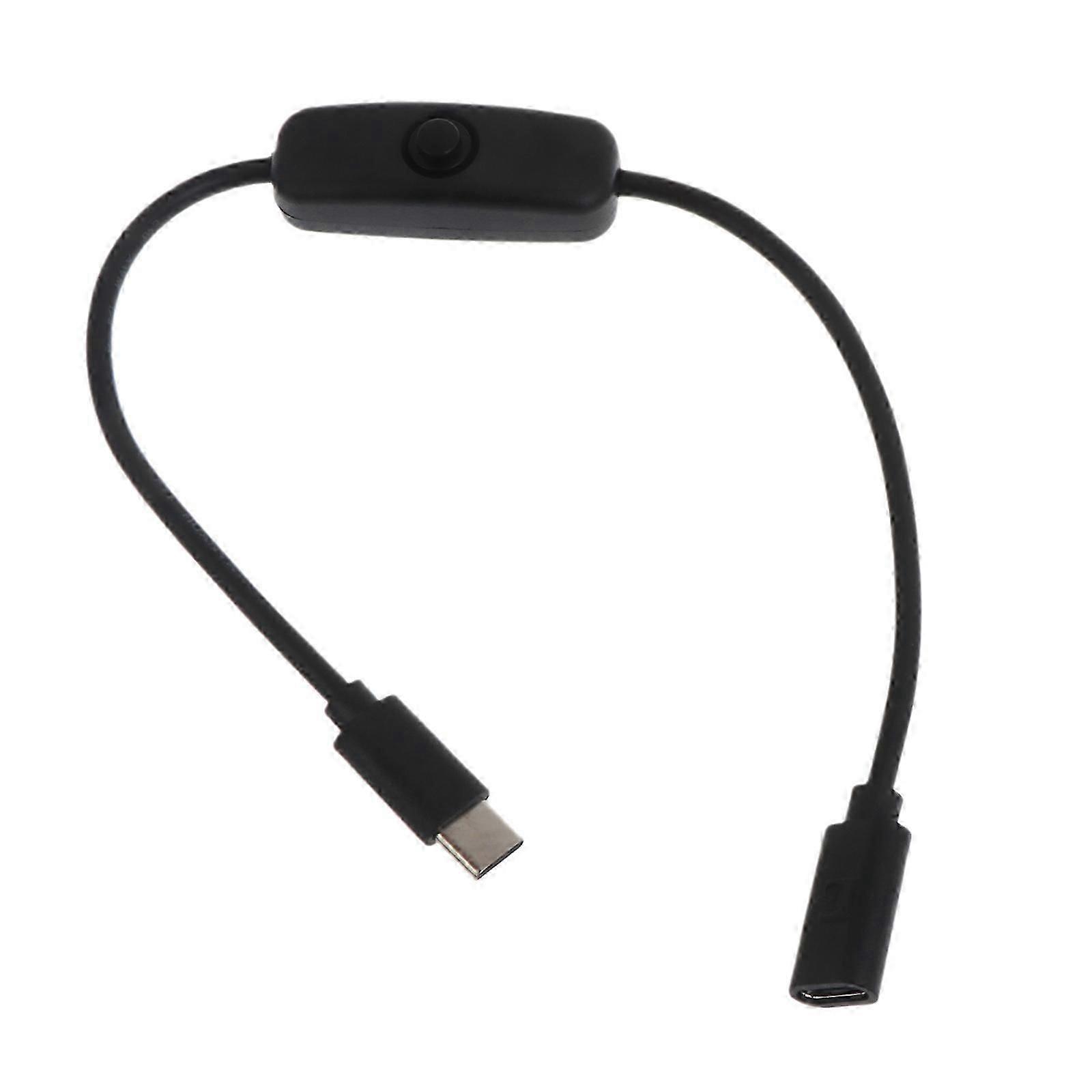Power Switch Cable with ON/Off Button Switch for 4B Power Supply Type-C Male