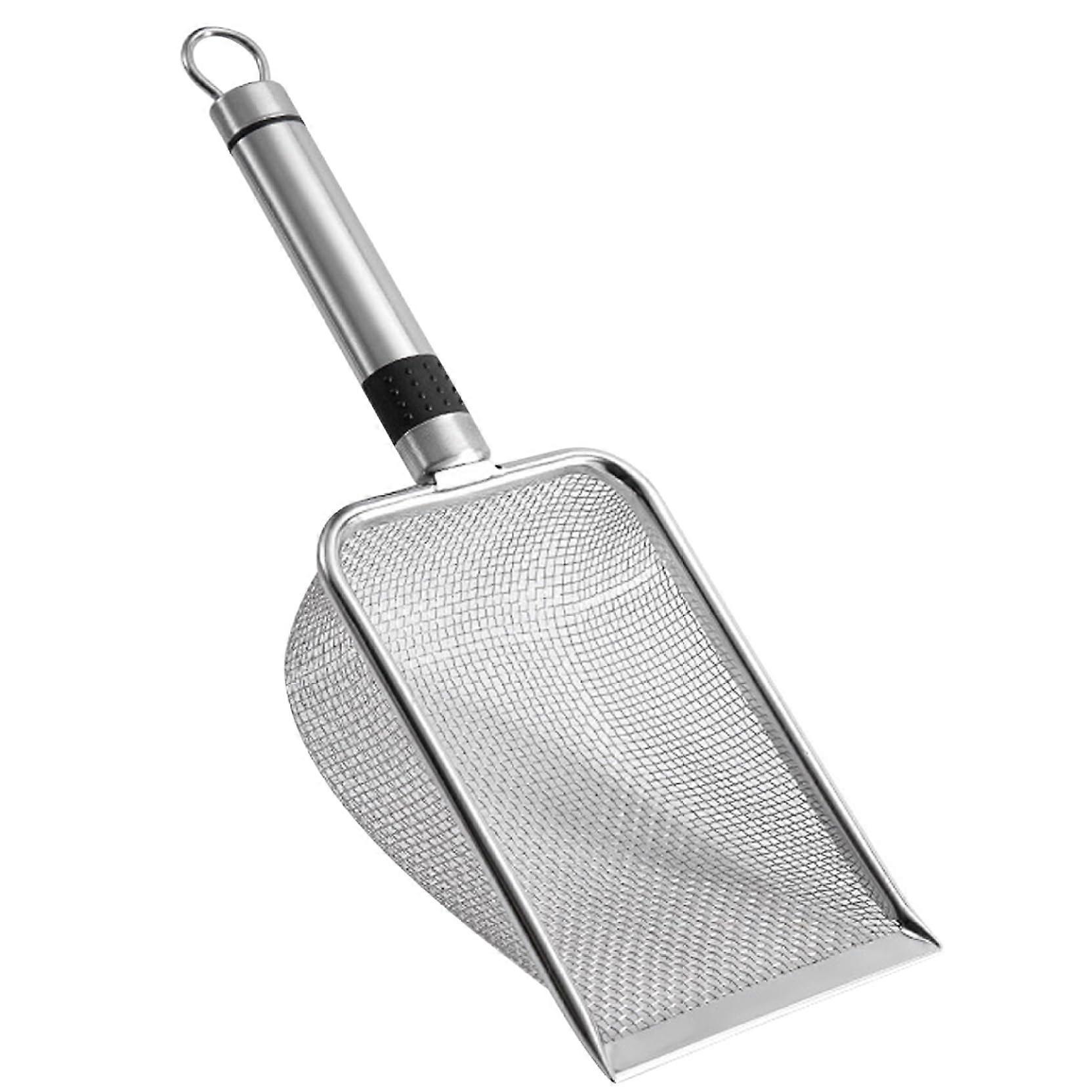 Cat Litter Scoop Stainless Steel Deep Shovel with Long Handle Easy to Clean Pooper Scooper for Kittens and Cats