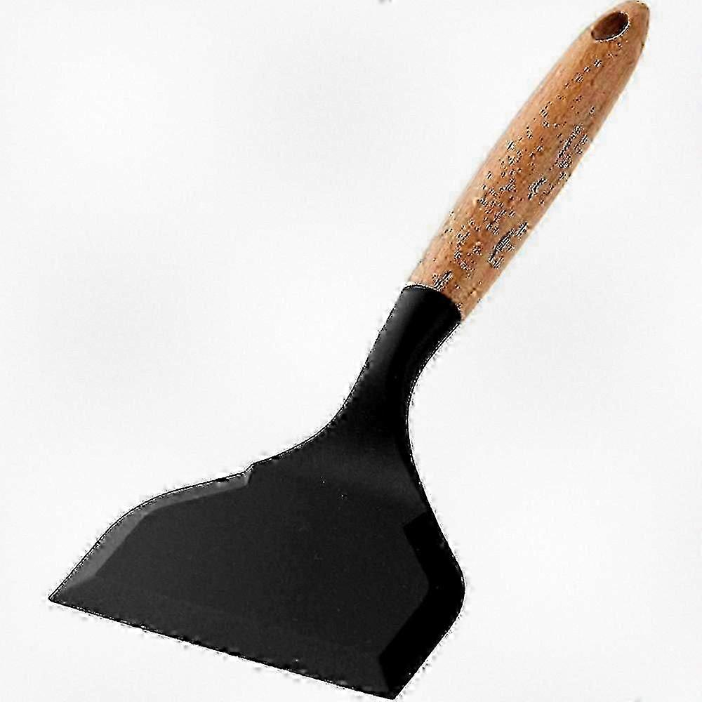 Silicone Tamagoyaki Spatula with Wooden Handle - Non-Stick Kitchen Tool for Eggs, Pots & Pans - Safe & Versatile Scraper