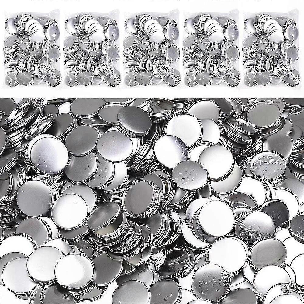 100 Pack 58mm Round Blank Badge Button Parts with Metal Shells and Backs for Crafting DIY Button Maker Kits