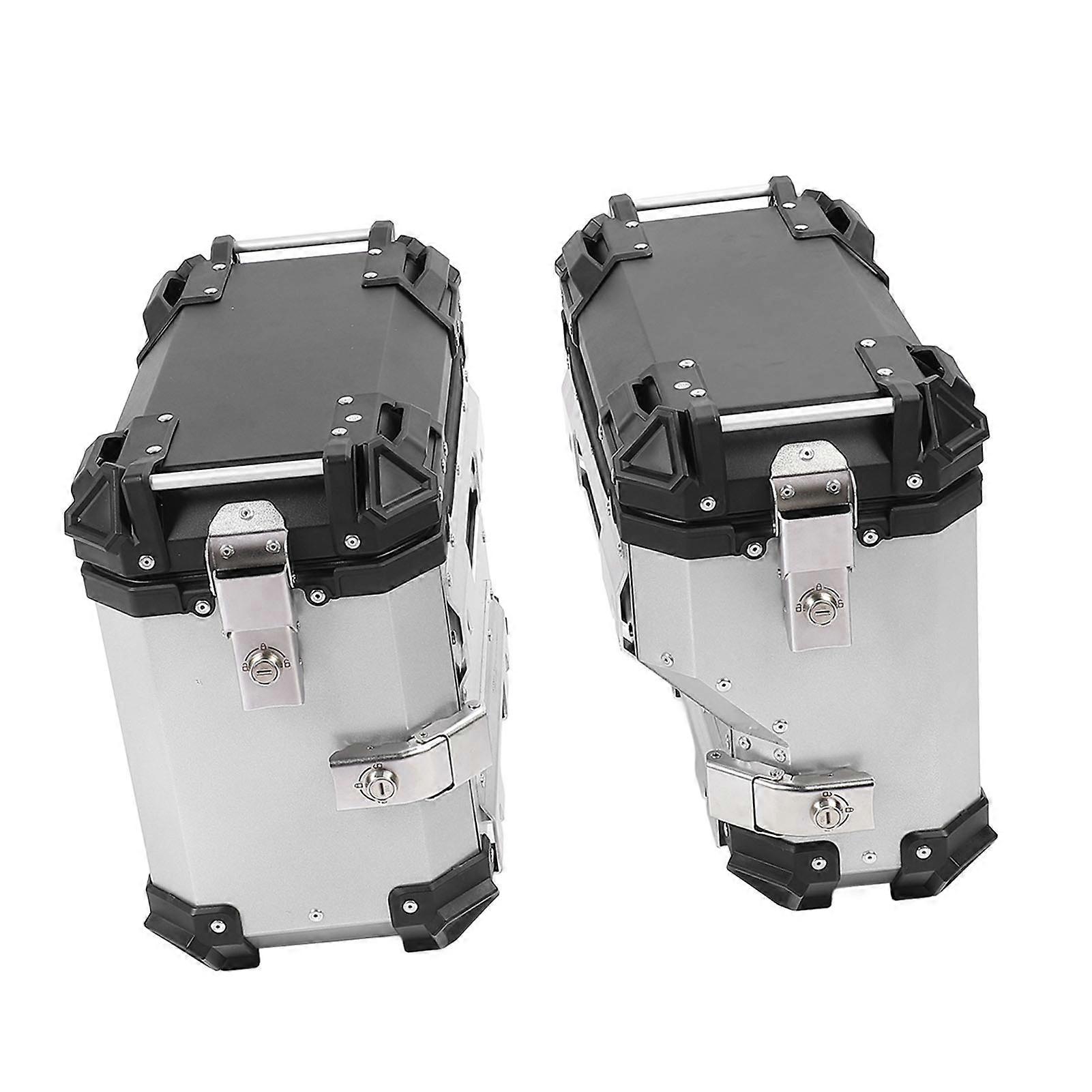 38L Silver Aluminum Motorcycle Side Case with Lock & Quick Release