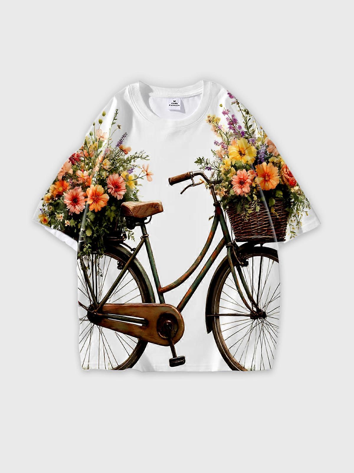 T-Shirt Short Sleeve Round Neck, Summer Casual Loose Graphic Tee, Unisex Pattern U1966