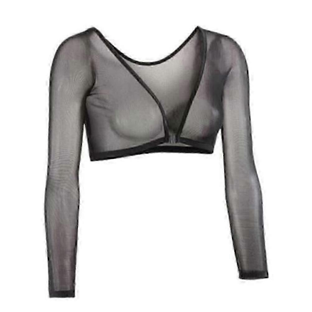 Seamless Arm Shaper Short Cropped Navel Mesh Cardigan Plus Size Arm Shaper