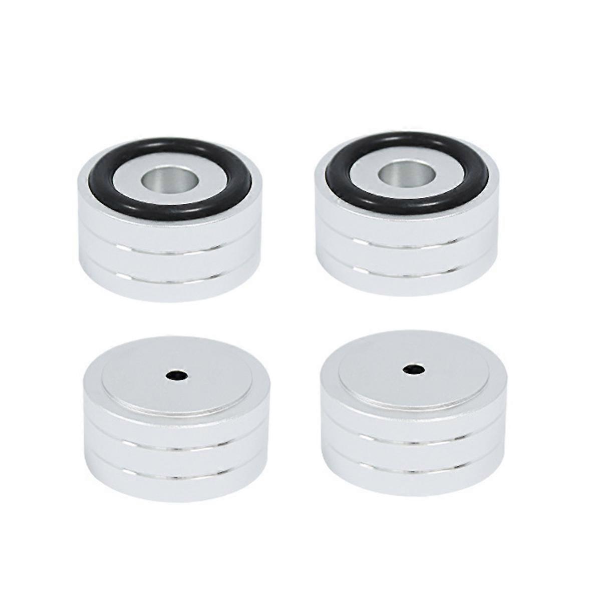4PCS Speaker Isolation Stand Feet Aluminum Alloy Shock Absorbing Pads for Speakers CD Amplifier Silver