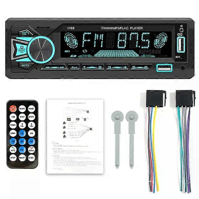 Car Radio 1din Srereo Bluetooth MP3 Player FM Receiver With Remote Control AUX/USB/TF Card In Dash Kit