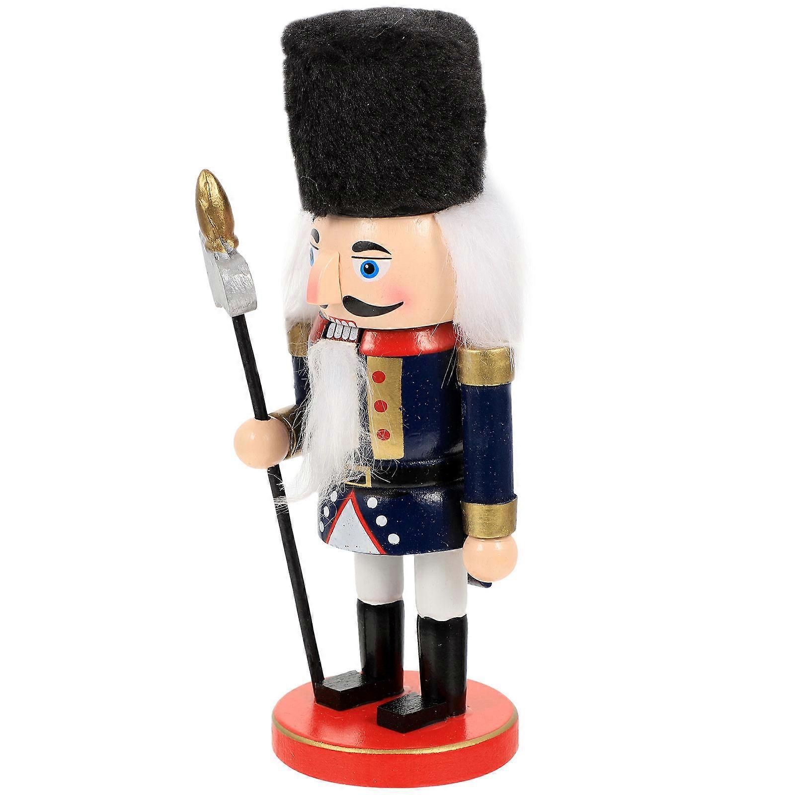 Nutcracker Soldier Decor Xmas Nutcracker for Decor Dark Blue Wooden Figure