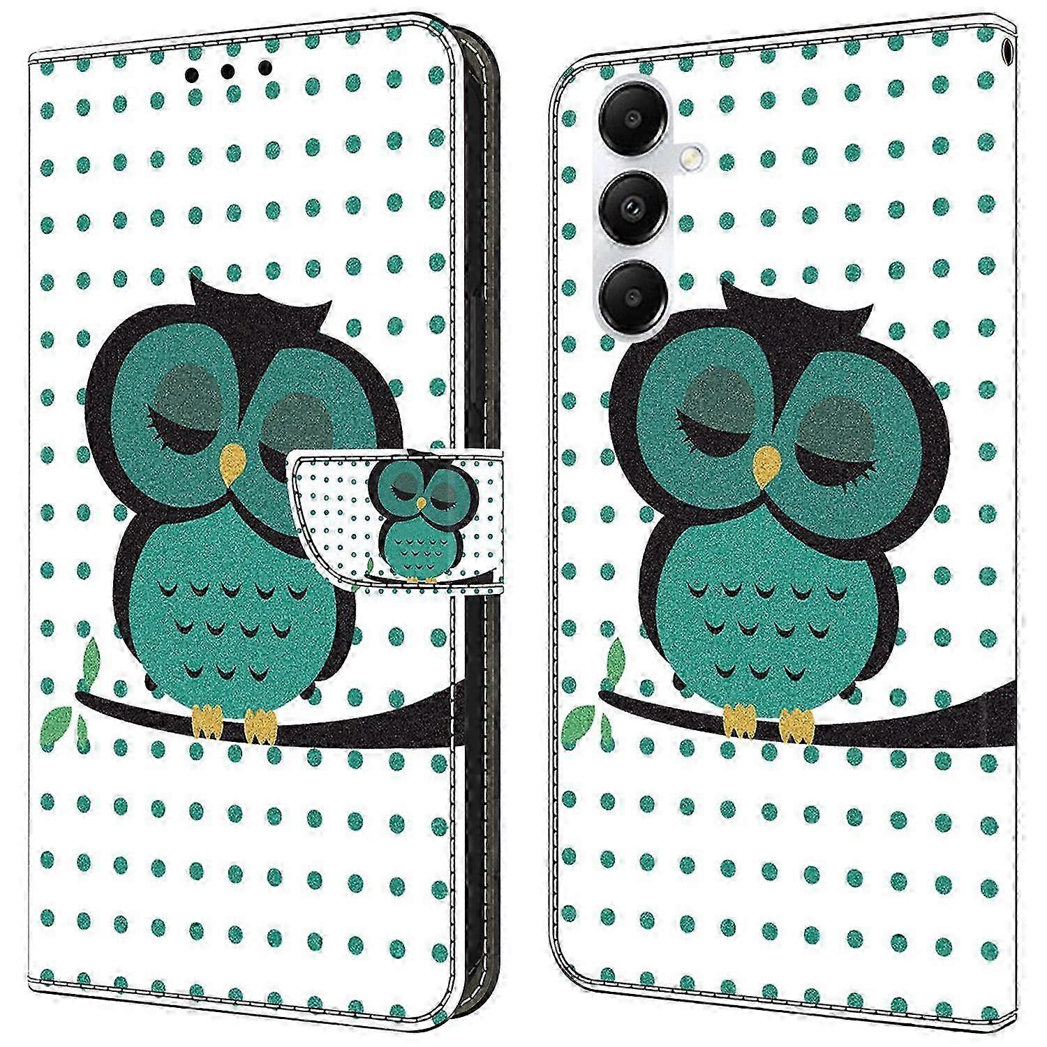 For Samsung Galaxy A55 5G Cell Phone Case with Printed 3D Pattern, Stand Function, Leather Cover Design - Silver Flower