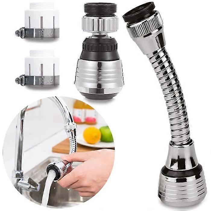 2 Pieces Swivel Water Faucet, 360 Degree Movable Kitchen Faucet Extender, 2 Modes Adjustable Filter Sprayer