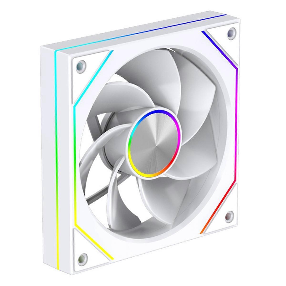 Computer Chassis Fan 120mm 5V 3PIN ARGB 4 Pin PWM Cooling Fan 12V Large Air Volume 49.32CFM 1600RPM Reverse Fan White