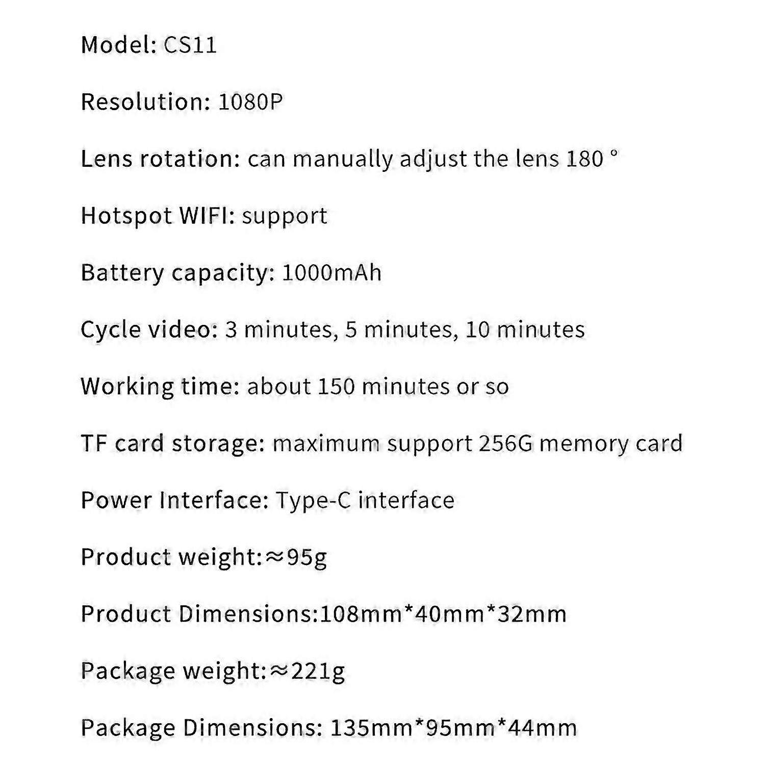 CS11 Ultra HD Wifi Hotspot Mini Camera