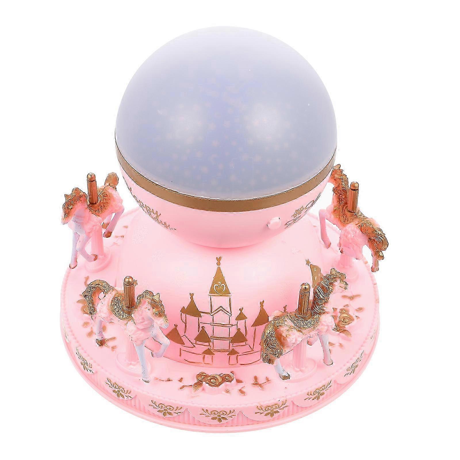 A Carousel Shape Projection Light Musical Box for Children, with Music Playback functionality (1Set)