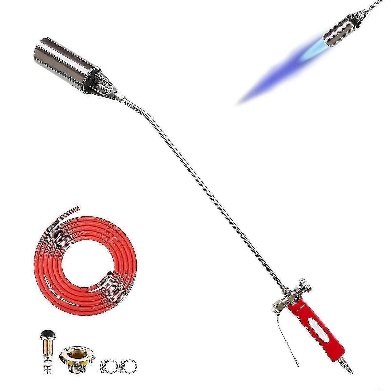 Gas Flame Device With Piezo Ignition, 4 Accessories, Flame Caliber:50 1.2m Hose