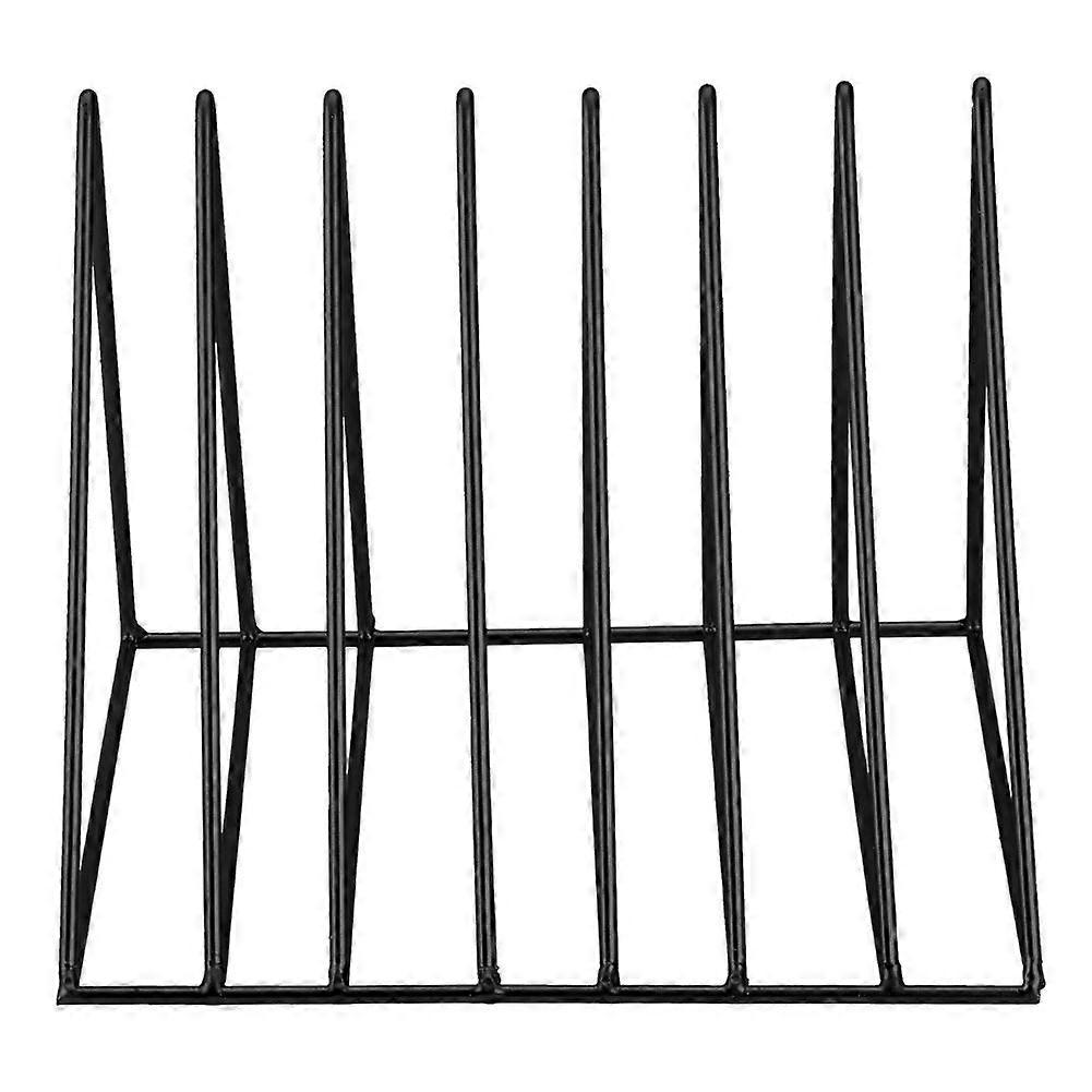 Creative Metal Triangle Iron Desktop Bookshelf Rack Holder for Books Magazine (Black)