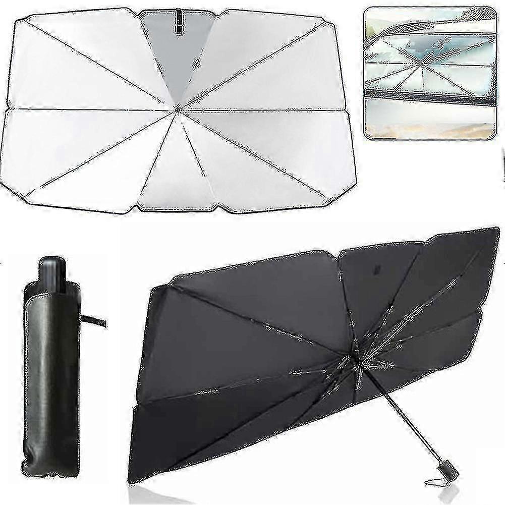 Car Sunshade Windshield Sun Shade, Titanium Silver Cloth Foldable Windshield Sun Shade Umbrella