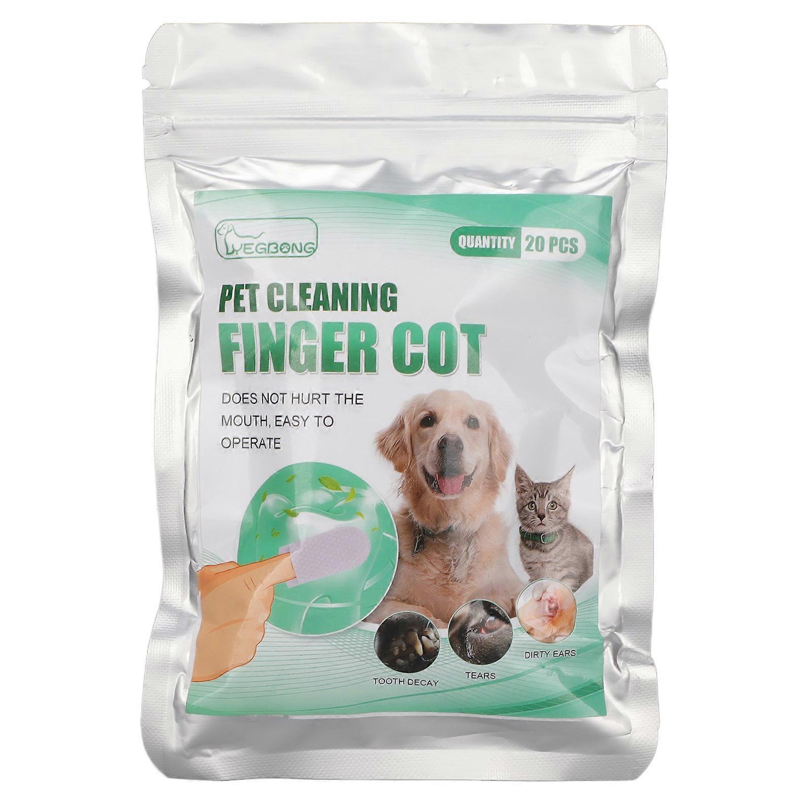 Lot de 20 lingettes dentaires pour chiens et chats, réduisant la plaque dentaire et le tartre.