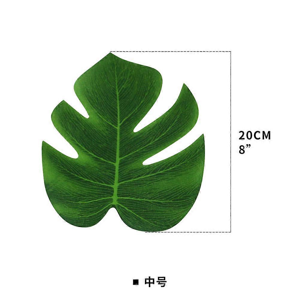 Table Skirt Hawaiian Party Decoration Luau Party Supplies Chocolate Simulation Monstera Set 53Pcs