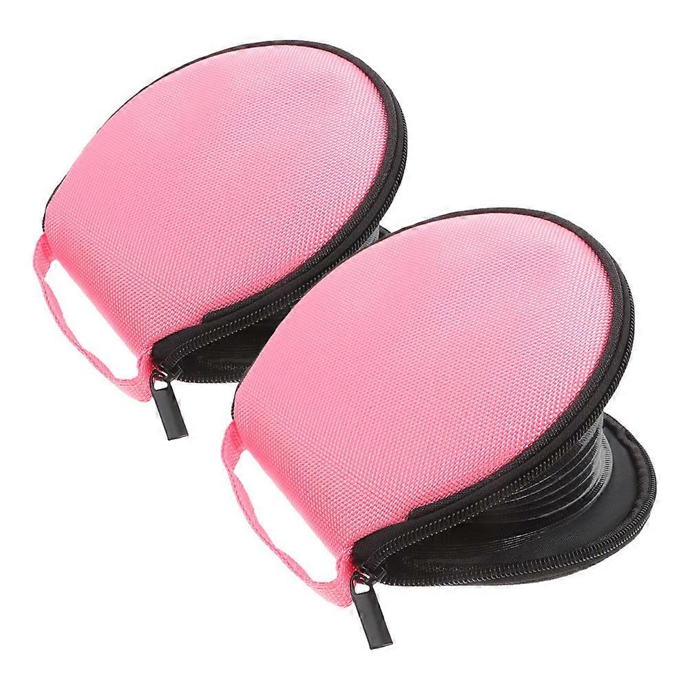 Cd Holder for Home Oxford Cloth Portable Dvd Organizer Pink Suitable for Media Organization 2Set