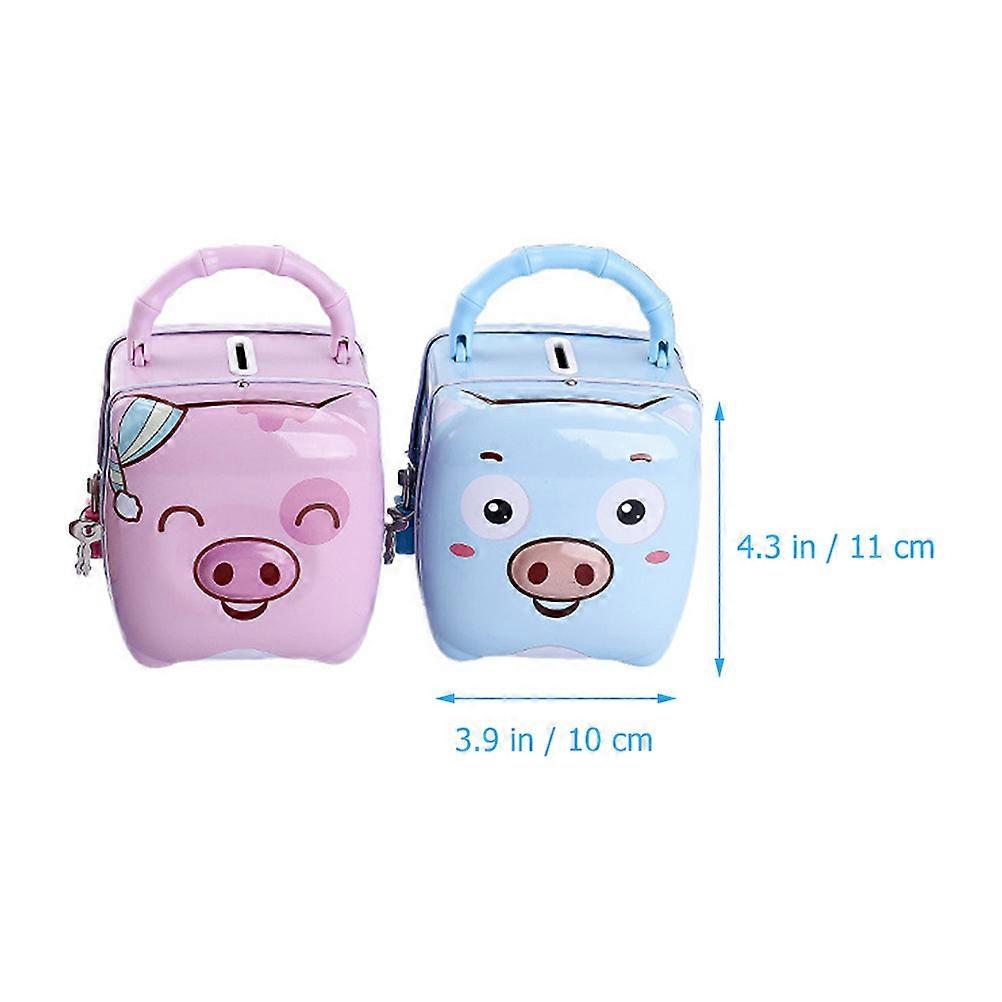 Piggy Bank for Kids Metal Pig Shaped Saving Pot with 10Pcs Decorative Coin Containers
