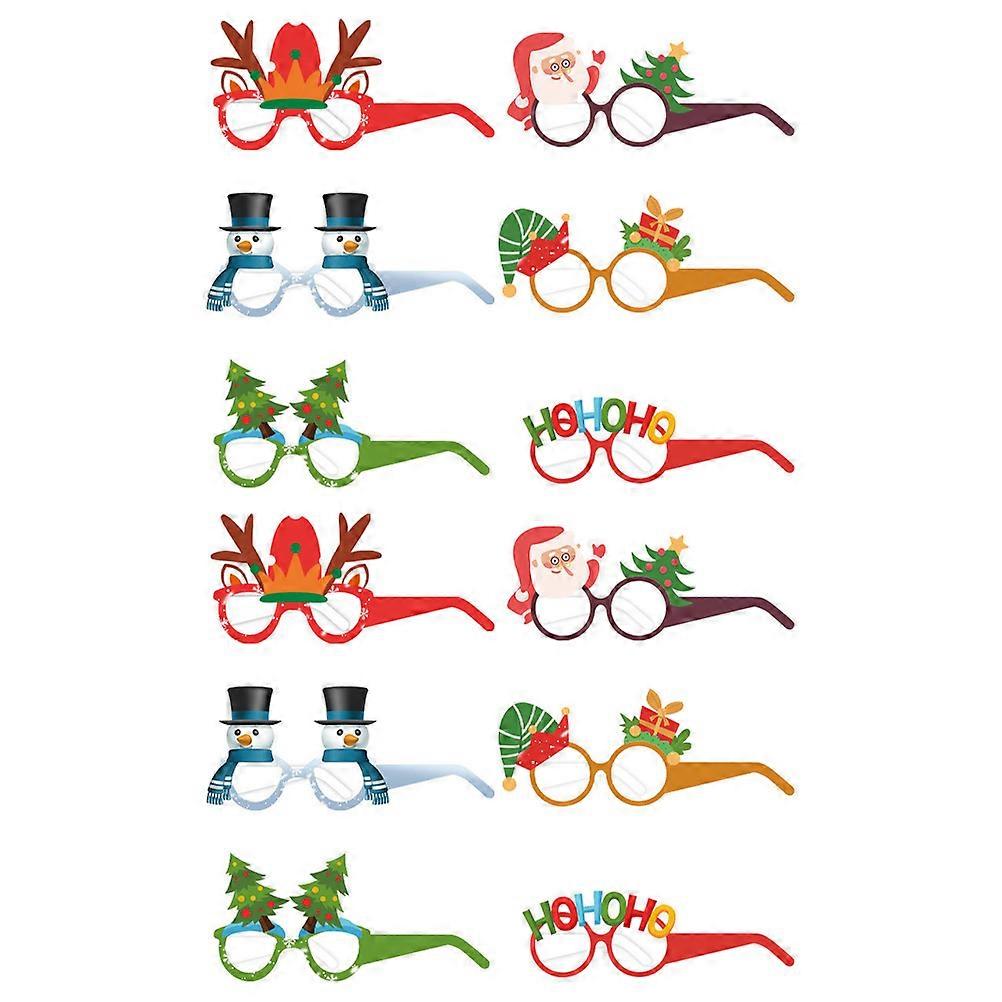 Xmas Glasses Paper Glasses for Decoration 12Pairs Christmas Party Props