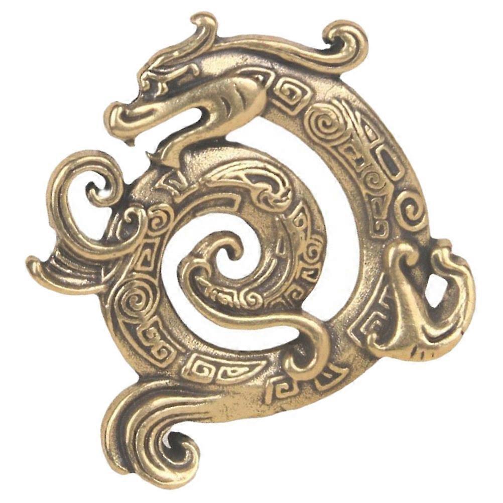 Brass Dragon Statue Decorative Mini Dragon Figurine Ornament 3Pcs Set