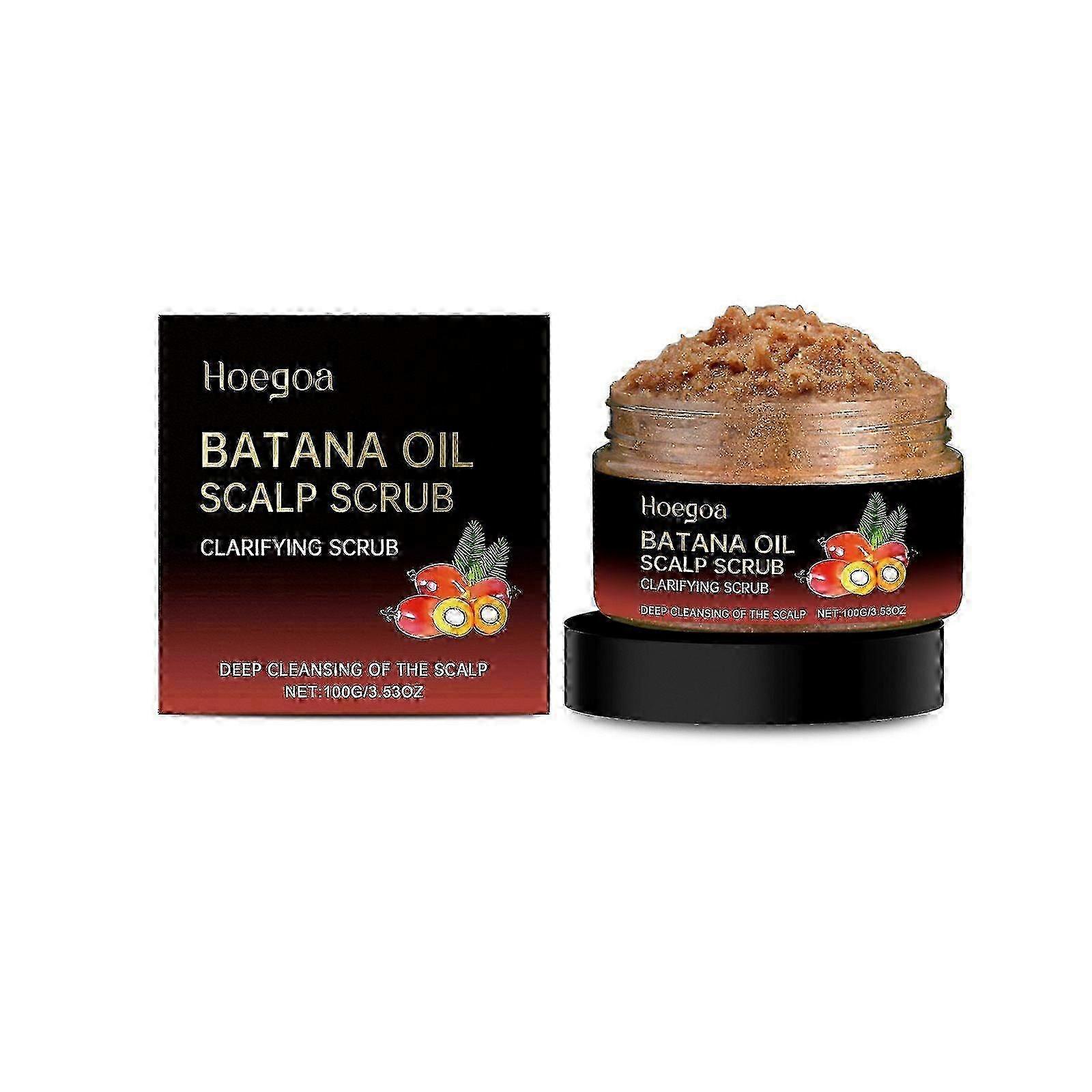 Scalp Scrub, 2-in-1 Clarifying Hair Shampoo Scalp Exfoliator with Batana Oil, Rosemary Oil & Mint, Scalp Scrub for Build Up, Dandruff, Oily Scalp