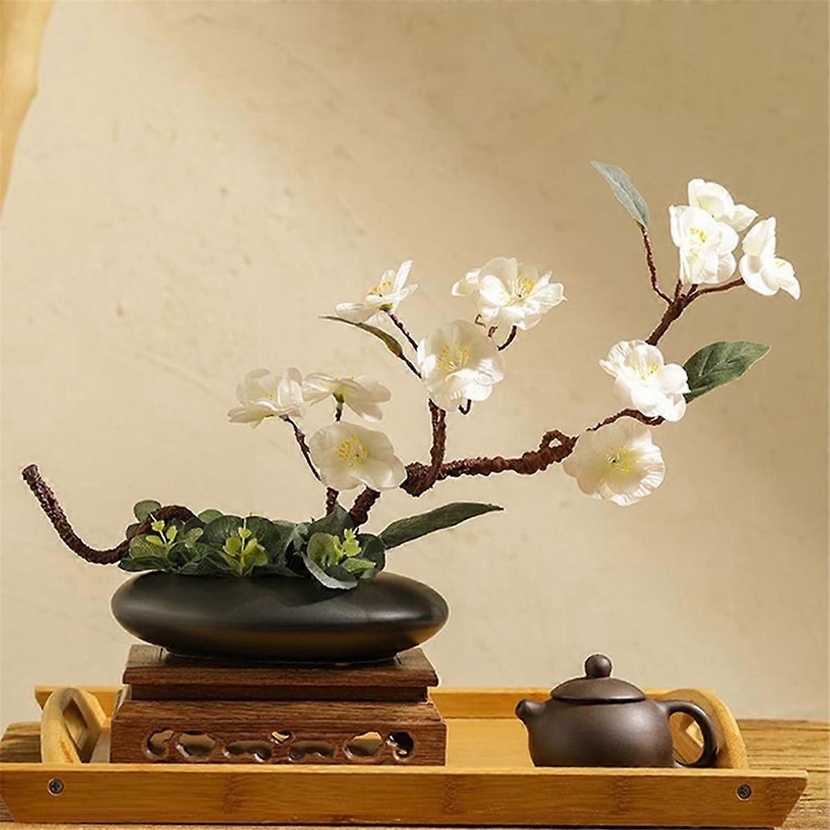 Sentimental CeramicVase Set, Pebble Shaped Flower Arrangement Black