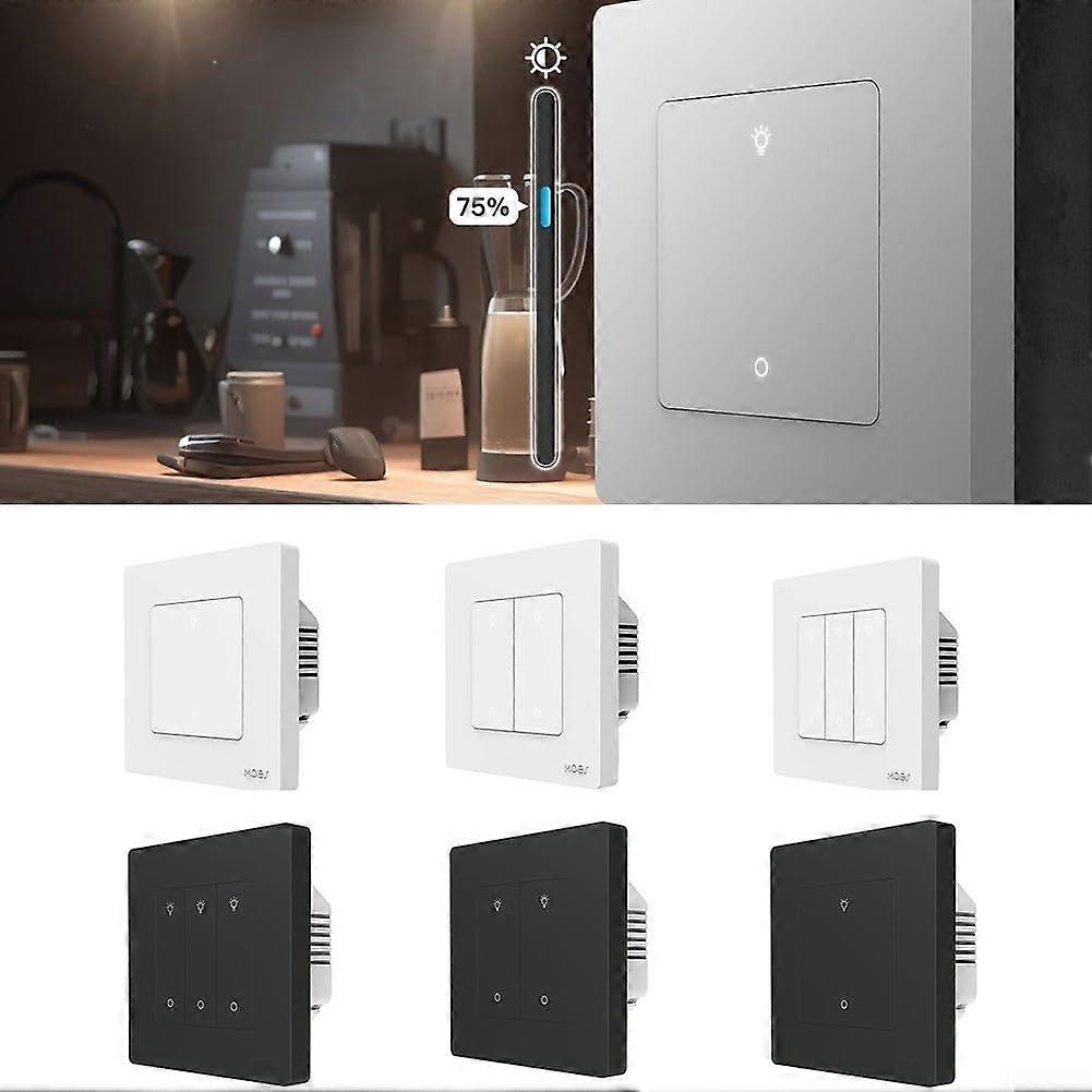 Zigbee Smart Dimmer Switch 3 Gang Grey for Home Lighting Control with Timing Options and Remote Compatibility