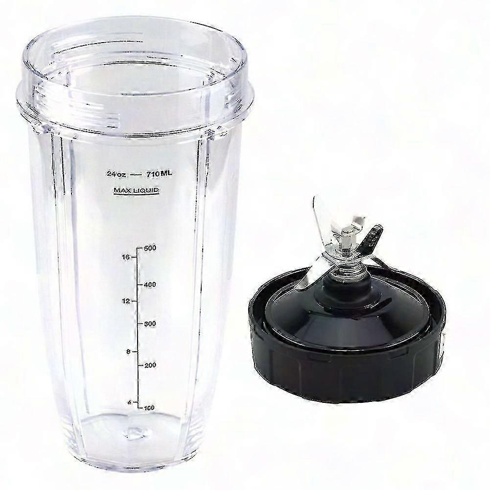 Ninja Blender Replacement Parts, 24Oz Cup with 7-Fin Extractor Blade for Nutri Ninja Auto IQ BN801