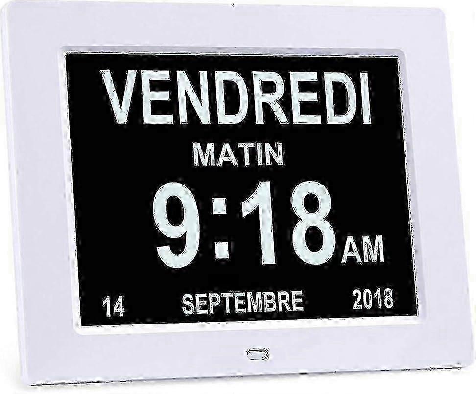 TTMA 8" LCD Digital Calendar Clock with Date, Calendar Clock with Date, Day and Time | Alzheimer\'s Clock