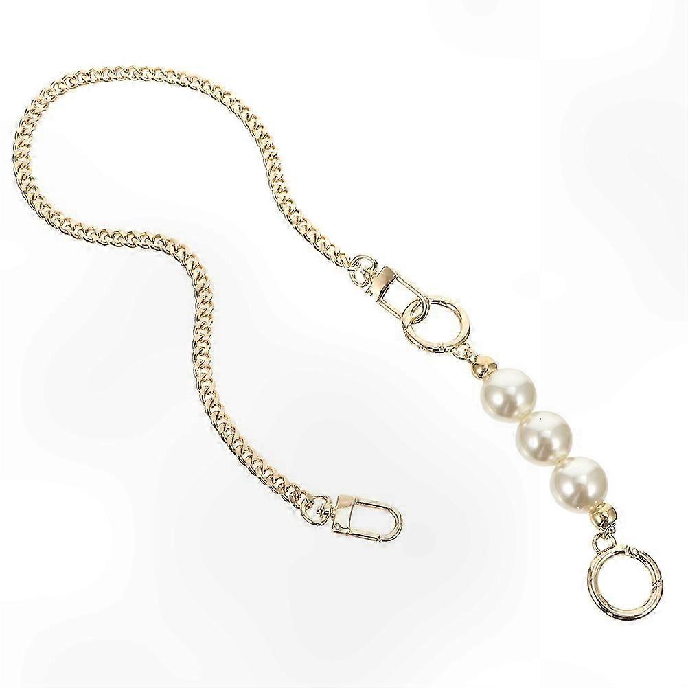 DIY Craft Kit with Metal Chain and Plastic Pearls for Handbag Charm Creation