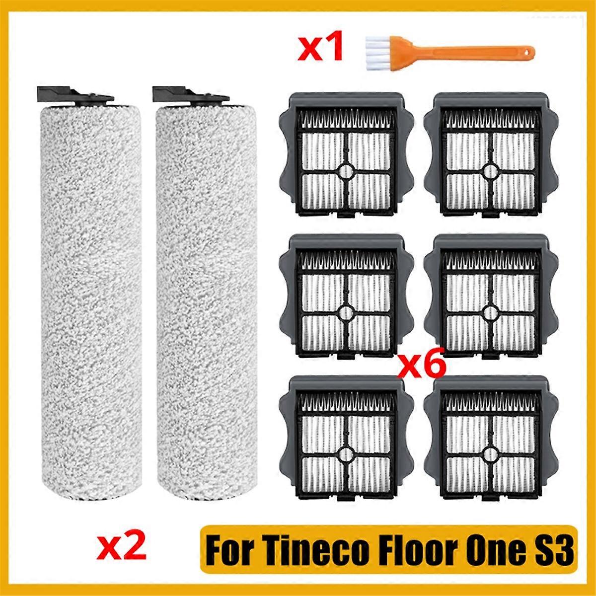 For IFloor 3/ Floor One S3 Cordless Wet Dry Vacuum Replacement Roller Brush and Filter Kit Compatible