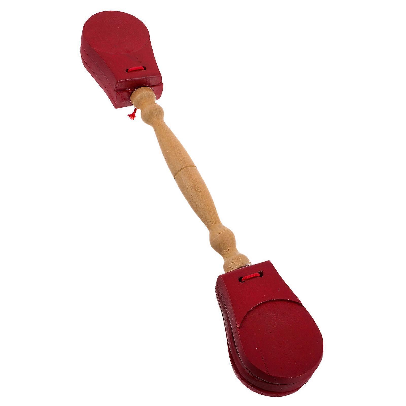 Wooden Castanets Percussion Instrument for Practice 4Pcs Musical Toy