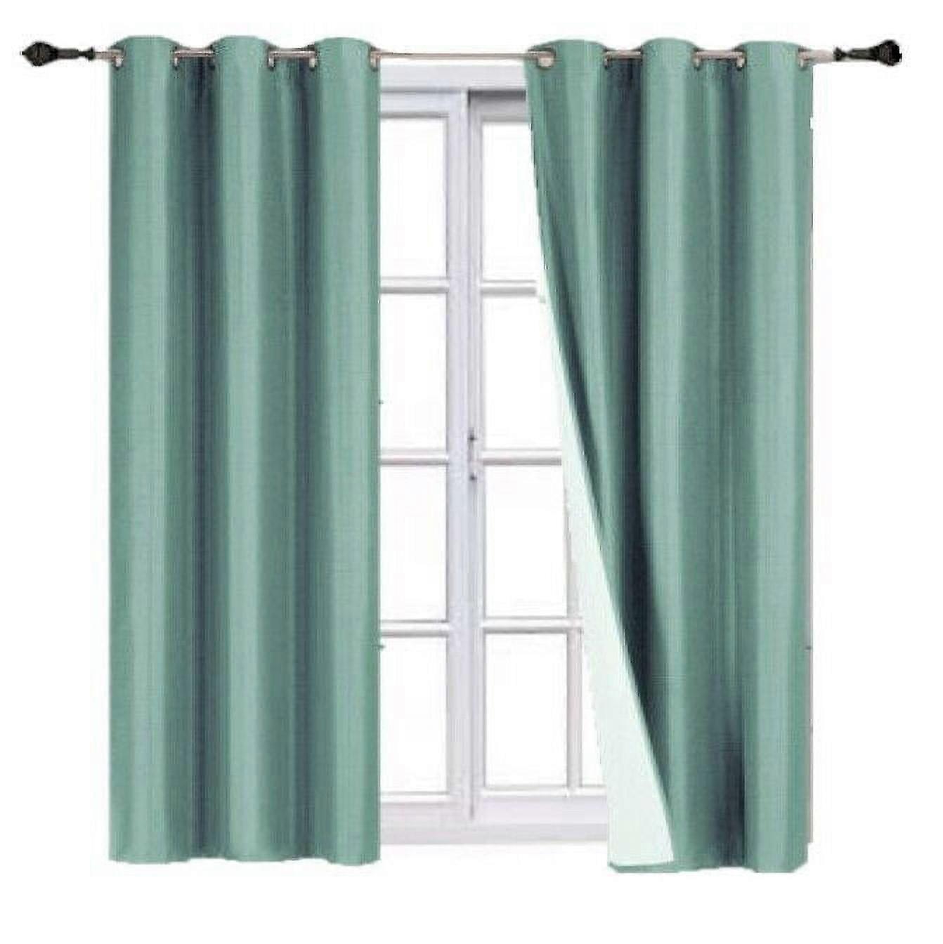 Adam Blackout Window Curtain Thermal Lined Drapes 1 Panel Teal Color 108" Long With Top Grommets for Bedroom Home Décor