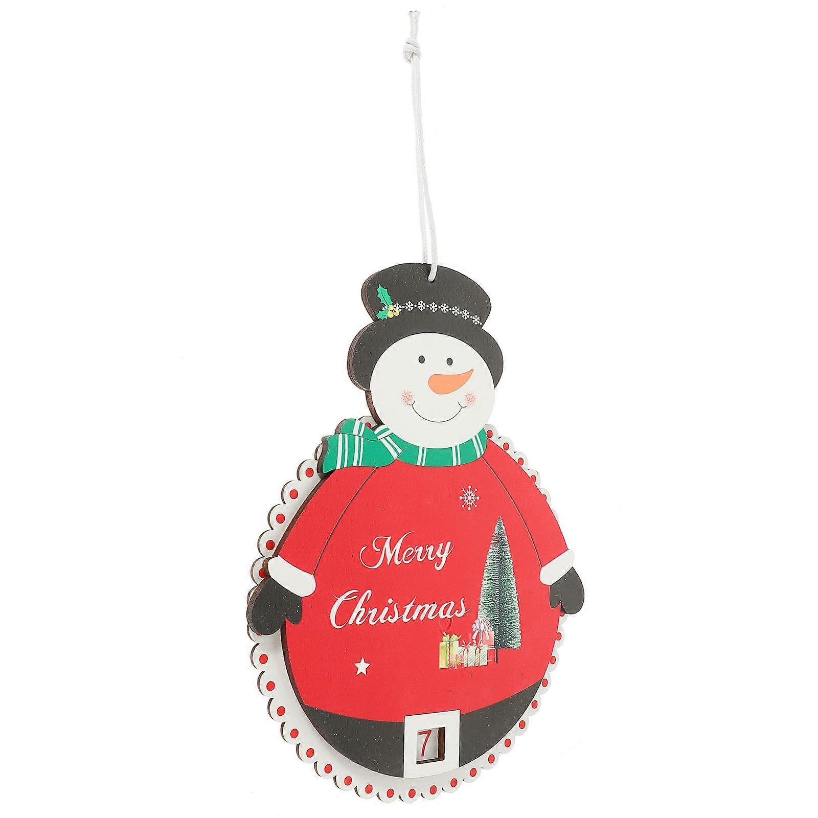 Xmas Hanging Advent Calendar Wooden Pendant Decoration 5Pcs