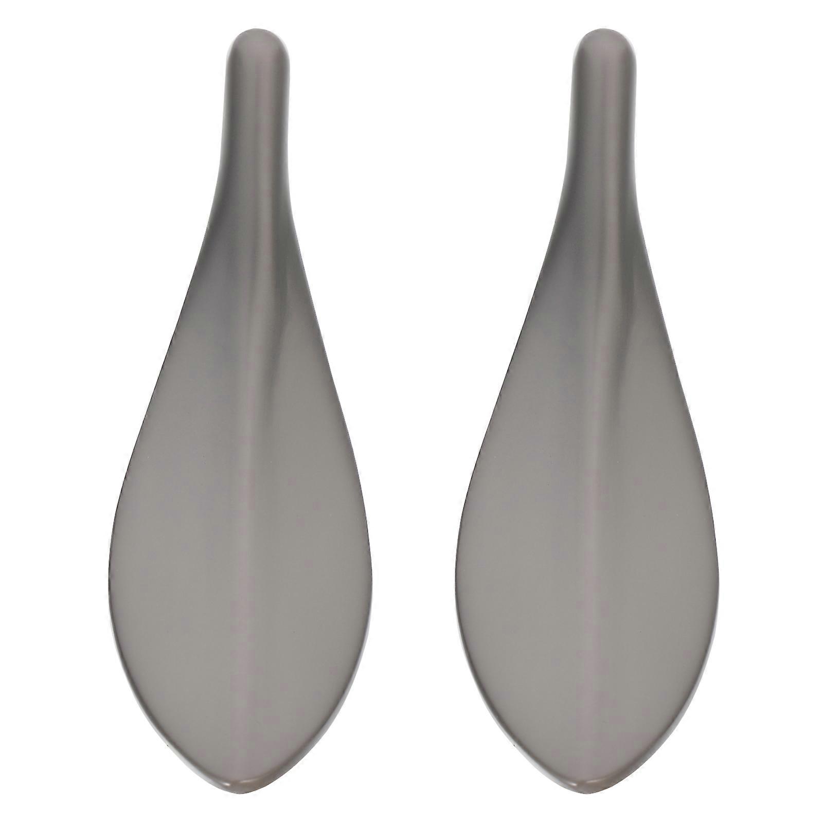 Zinc Alloy Cabinet Handles Leaf Shape Drawer Pulls for Door 4Pcs Grey