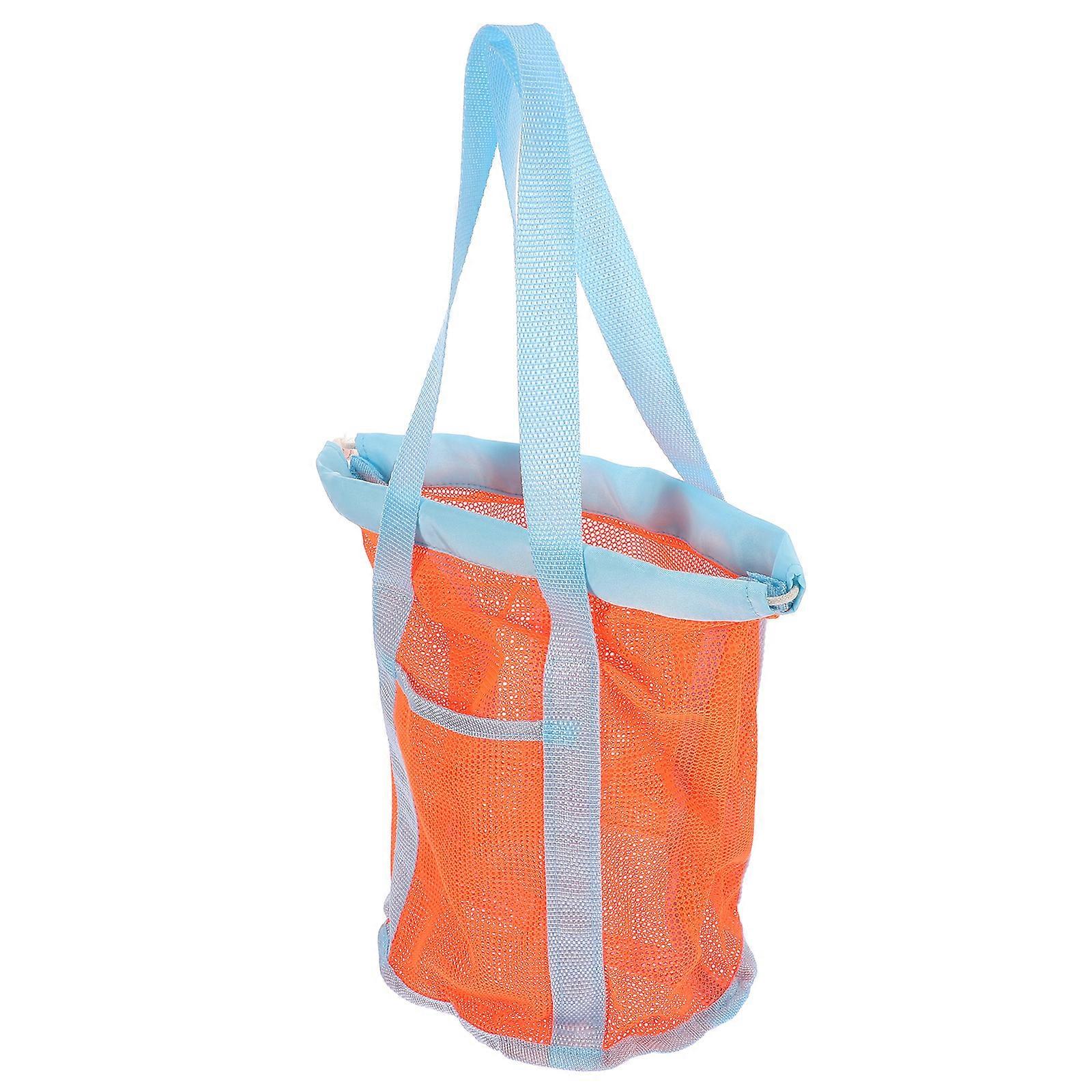 Beach Toys Storage Bag Mesh Handheld with Drawstring for Outdoor Use